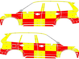 Striping Volvo XC90 - Battenburg T11500 Rood/geel Noord Limburg