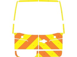 Mercedes Sprinter H2 Streifen hinten  unter den Fenstern   Kontur ORANGE/GELB 20 cm Avery Prismatic 270o