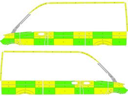 Striping Mercedes Sprinter 2018 L2H2 - Battenburg Avery T11500 Green/Yellow/White  left   right  1 s