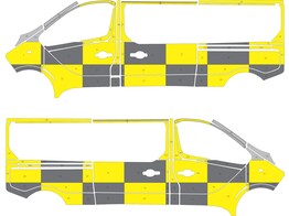 Striping Renault Trafic/Opel Vivaro L2H1 Traffic Officer KIT  links   rechts  2 schuifdeuren