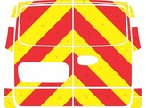 Striping Mercedes Vito 2016 A2 achterdeuren full rear chevrons rood/geel 20 cm