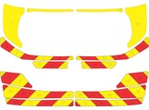 Striping Ford Focus Clipper 2017 - Chevrons T7500 Rouge/Jaune 10 cm 2 portes arrieres vitrees