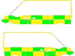 Striping Renault Master L2H2 Battenburg Groen/Geel/Wit  links   rechts  2 schuifdeuren