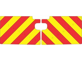 Striping Toyota Hilux 2015 kofferklep rear chevrons rood/geel 10 cm Avery Prismatic