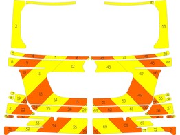 Striping Mercedes ML 2010  Cramu  rear chevrons yellow/orange 15 cm