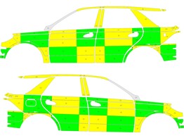 Striping Mercedes ML 2011  Battenburg KIT Green/Yellow  links   rechts 