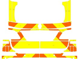 Striping Mercedes ML 2011  rear chevrons geel/oranje 15 cm