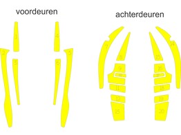 Striping Mercedes GLS 2018 - Bandes a l interieur des portes/coffre T11513 JAUNE