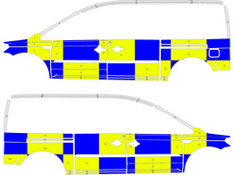 Striping Volkswagen Caddy Maxi 2015- Battenburg NIV3