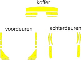 Striping Opel Zafira stroken op maat binnenkant deuren/kofferklep Avery Prismatic T7513 GEEL