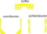 Striping Opel Zafira bandes a l interieur des portes/coffre Avery Prismatic T7513 JAUNE