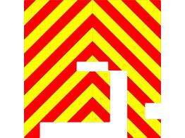 Striping Laadklep Dhollandia Klasse III rood/geel 10cm voor Mercedes Sprinter