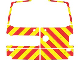 Striping Volkswagen Transporter T6 2016 - Chevrons T7500 Red/Yellow 10 cm - doors 270  with windows/