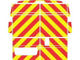 Striping Citroen Jumper/Peugeot Boxer 2006- Traffic Officer rear chevrons red/yellow 12 5cm