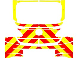 Striping Opel Corsa D 3-door 2016 - Chevrons T7500 Red/Yellow 10 cm - boot lid with window