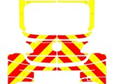 Striping Opel Corsa D 3-door 2016 - Chevrons T7500 Red/Yellow 10 cm - boot lid with window