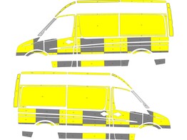 Striping MAN TGE/Volkswagen Crafter L2H2 2018- Traffic Officer KIT Yellow/Black