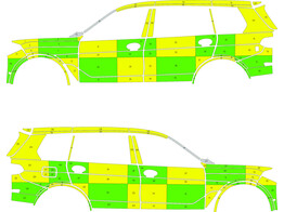 Striping BMW X7 2022- MUG Battenburg Green/Yellow/White  links   rechts  mit Stecker AZ Monica