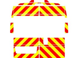 Striping Citroen Jumper/Fiat Ducato/Peugeot Boxer H2 2006- Chevrons T7500 Rot/Gelb 10cm - 2 Glas-Hec