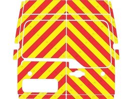 Striping Renault Master/Opel Movano 2013 H2 - Chevrons T7500 Rot/Gelb 10cm - Turen 270  - Rode Kruis