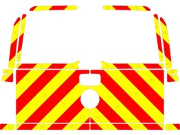 Striping Volkswagen Amarok 2010-2020 Chevrons T7500 Red/Yellow 10 cm - 2 rear doors with windows