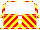 Striping Volkswagen Amarok 2010-2020 Chevrons T7500 Red/Yellow 10 cm - 2 rear doors with windows