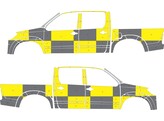 Striping Toyota Hilux Full Rear Red/yellow Avery Prismatic 12 5 cm