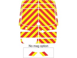 Striping Mercedes Sprinter 2018 H2 - Chevrons T7500 Rot/Gelb 10 cm - 2 Heckturen 270  ohne Fenster