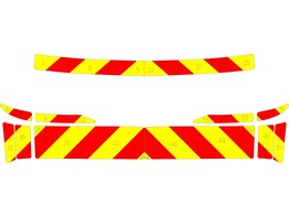 Striping Land Rover Discovery Sport - Chevrons T7500 Rot/Gelb 10 cm Klasse III - Kofferraumdeckel un