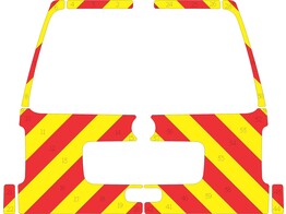 Striping Volkswagen Caddy 2015 - Chevrons T7500 Red/Yellow 10 cm - Boot lid with window