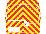 Striping Renault Master 2013 H2 - Chevrons T11500 Rouge/Jaune 10 cm - 2 portes arrieres 180  sans vi