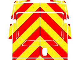 Striping Iveco Daily H2 - Chevrons T7500 Rood/Geel 20 cm zonder ruiten