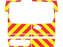 Striping Citroen Jumpy 2008 Chevrons T7500 Red/Yellow 10 cm - 2 doors with windows