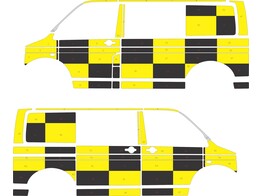 Striping Volkswagen Transporter T6 2016-2021 L1H1 - Traffic Officer KIT right sliding door