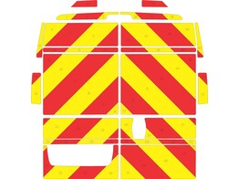 Striping Peugeot Boxer/Fiat Ducato 2010 H2 - Chevrons T7500 Rot/Gelb 20 cm - ohne Fenster