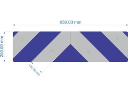 Optie striping blauw/wit 12 5 cm klasse III voor Arrow6.140 tegenrijrichting