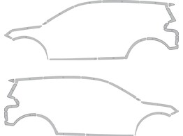 Outline Toyota RAV4 Avery prismatic White
