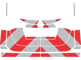 Rear Toyota RAV4 Avery prismatic Rood/wit 200 mm