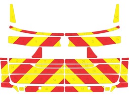 Striping Rear BMW X5 2014-  ROOD/GEEL 12 5 cm Avery prismatic klasse III