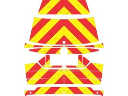Striping Ssangyong Rodius 2012 2019 - Chevrons Diamond Grade Red/Yellow 12 5cm Diamond Grade - FULL