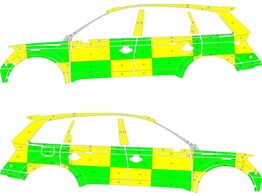Striping Audi Q7 2023- Battenburg KIT Grun/Gelb  links   rechts 