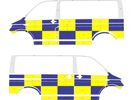 Striping Volkswagen Transporter T6 L1H1 Battenburg NIV3 1 schuifdeur