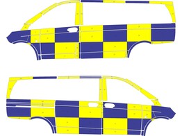 Striping Mercedes Vito 2016- L2H1 Battenburg NIV3 1 schuifdeur PZ Ronse