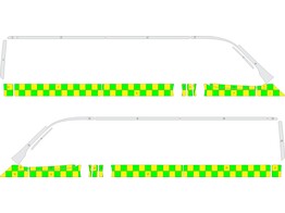 Striping Peugeot Boxer 2017 L2H1 - Battenburg V8000 Green/Yellow