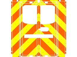 Striping Mercedes Sprinter Strobel Body Box - Chevrons Orange / Jaune 20cm - HVZ Noord-Limburg