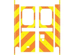 Striping Mercedes Sprinter 2020 Kastopbouw Dulmer Dinaphi Chevrons Oranje/Geel 20 cm