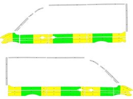 Striping Volkswagen Crafter/MAN TGE 2017 L3H3 - Half Battenburg T11500 Groen/Geel/Wit 2 schuifdeuren