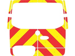 Striping Mercedes Sprinter 2019 H1 RWD Chevrons Red/Yellow 20 cm with windows