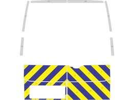 Chevronpatroon Achterdeuren Volkswagen Crafter 2017- H3 Klasse 3 Geel/Blauw 10 cm