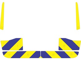Chevronpatroon Koffer Skoda Octavia Politie klasse 3 geel/blauw 10 cm